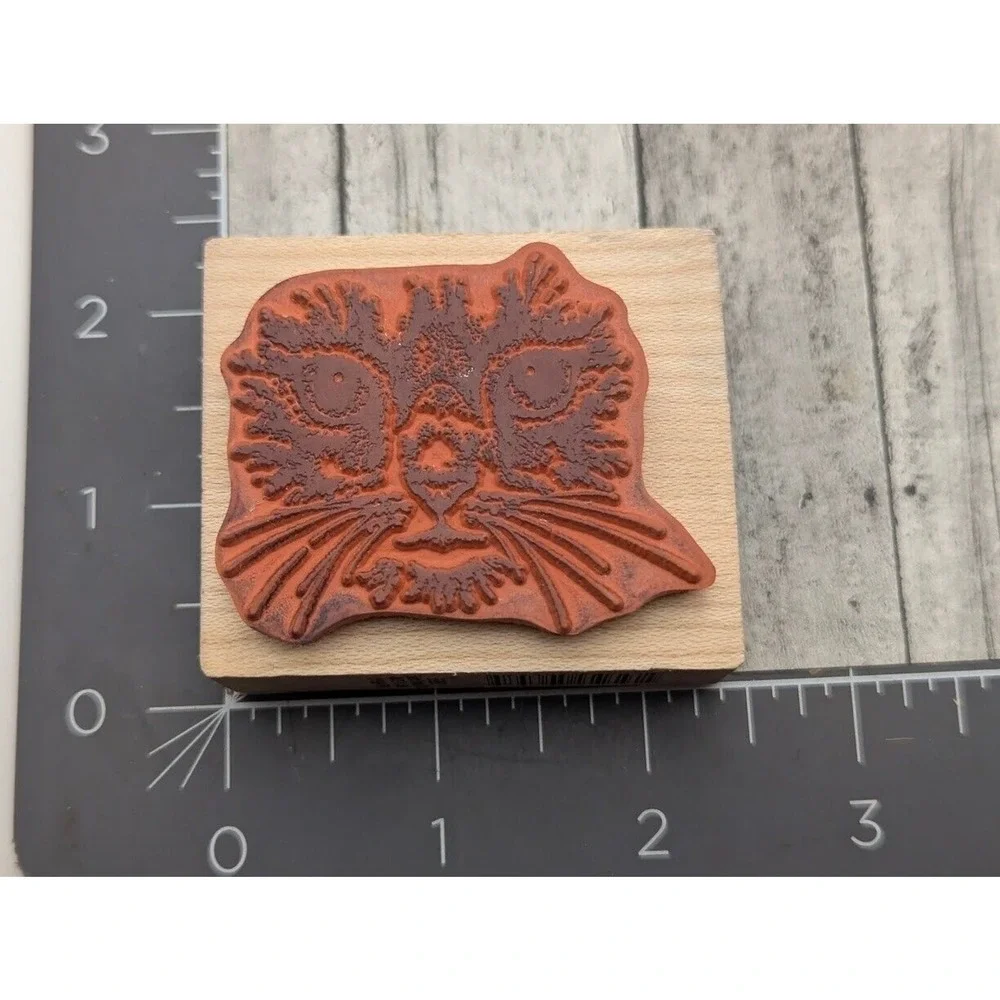 PSX Designs Cat Kitty Face E951 1999 Rubber Stamp Wood #i6